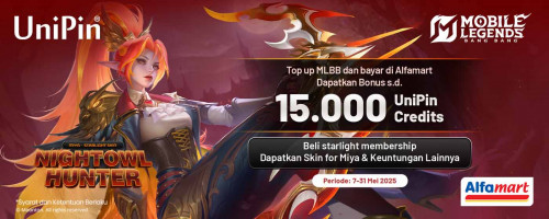 Top Up UniPin Credits di Alfamart dan Beli Starlight Membership, Dapatkan 15.000 UniPin Credits dan Bonus lainnya!